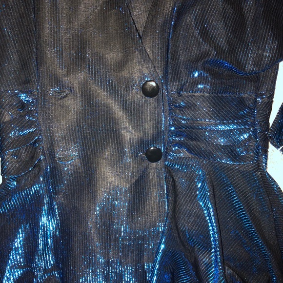 Vintage Blue Shimmer Blouse - Picture 4 of 6